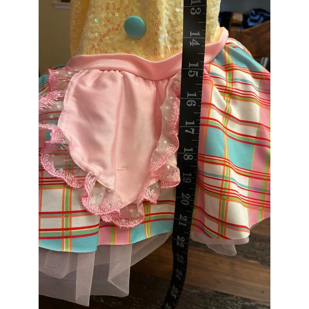 Revolution Dancewear 9 To 5 Sequin Dance Costume Plaid Tulle Skirt Medium Child